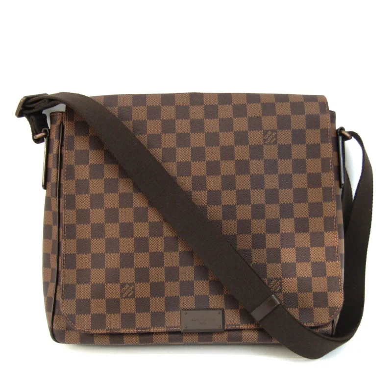 LOUIS VUITTON Damier District MM N41212 Men,Women Shoulder Bag Ebene