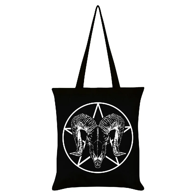 Grindstore Ram Skull Pentagram Tote Bag