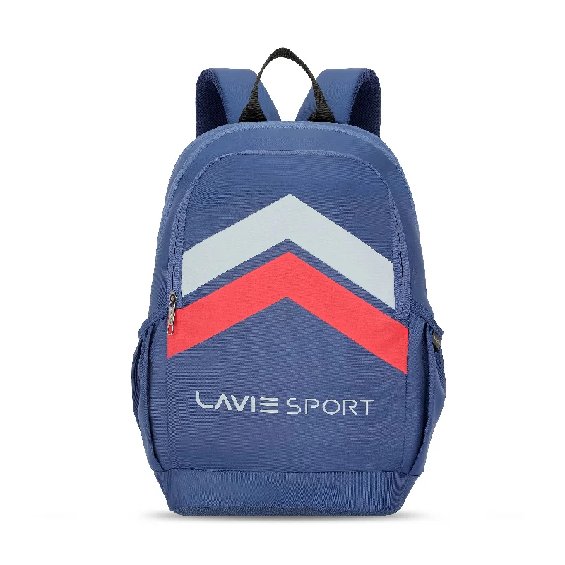 Lavie Sport Arrowhead 33L College Laptop Backpack with Rain cover For Boys & Girls|Men & Women Navy