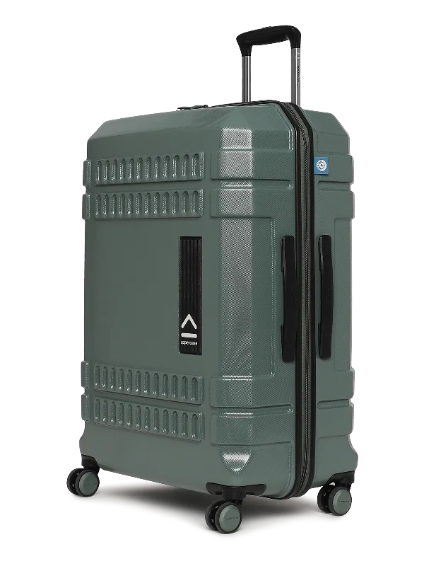 uppercase Bullet Large Check in 74cm TSA Lock 8 Wheels Hard Trolley Bag Green