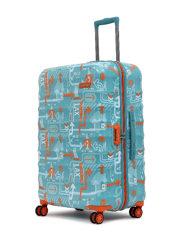 uppercase JFK Large Check-in 76cm Combination Lock 8 Wheels Hard Trolley TealBlue