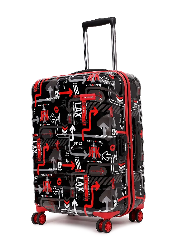 uppercase JFK Medium Check in 66cm Combination Lock 8 Wheels Hard Trolley Black