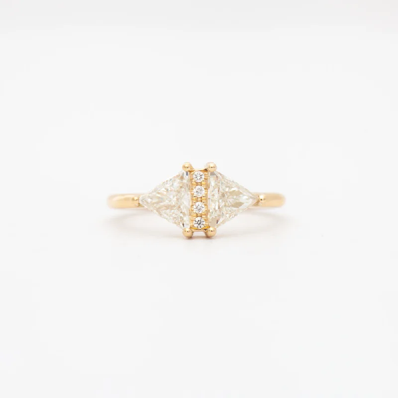 Large Vintage Diamond Triangle Ring