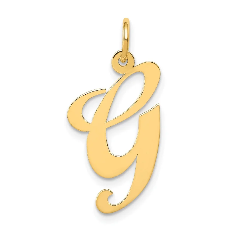 14k Large Fancy Script Initial G Charm