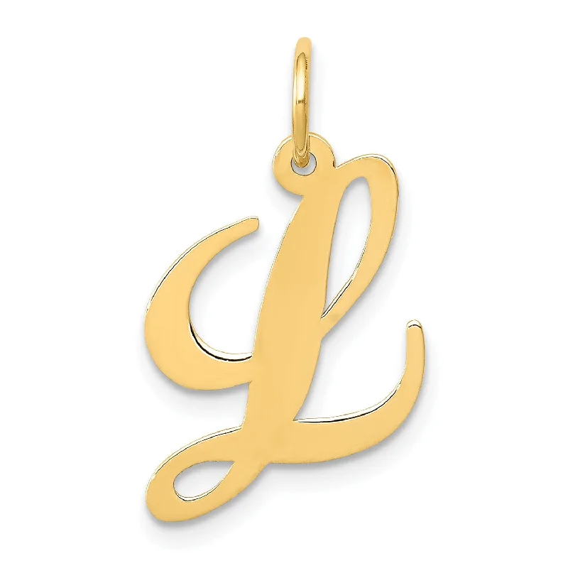 14K Medium Fancy Script Initial L Charm