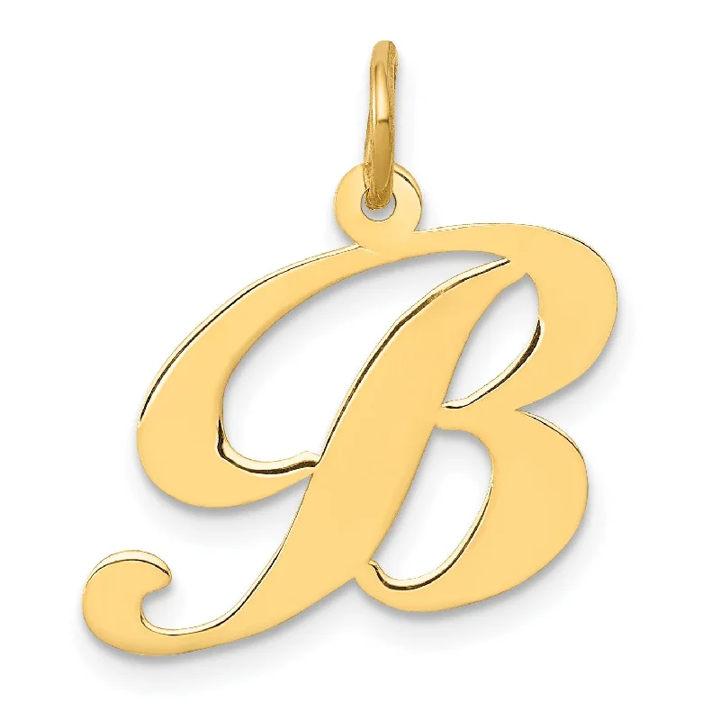 14KT Yellow Gold 20MM Initial Pendant-Chain Not Included; Initial B