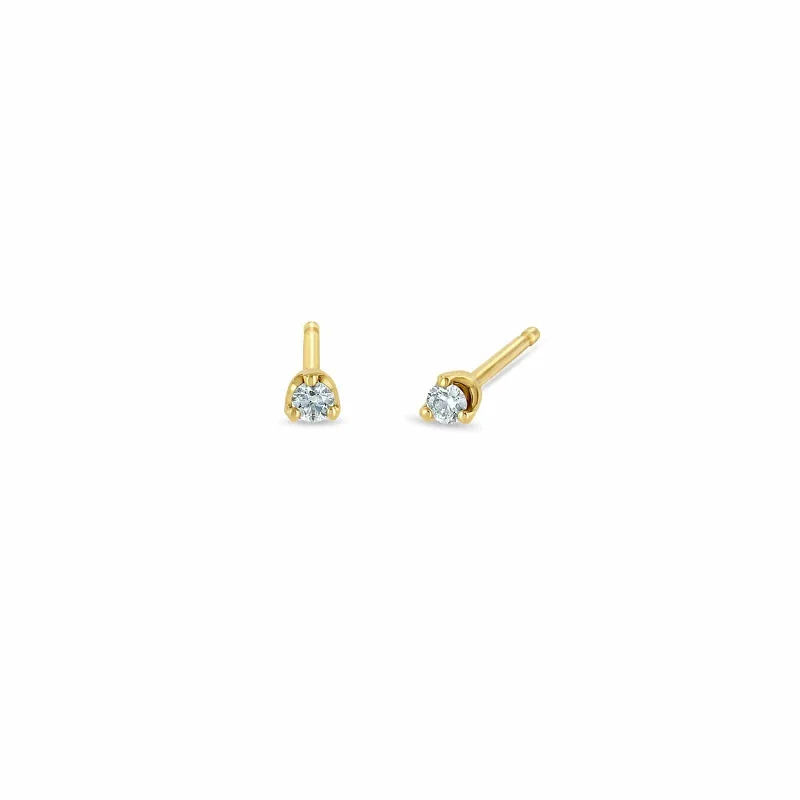 14K Yellow Gold Prong Set Diamond Studs