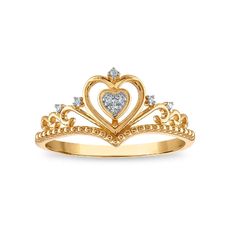 Diamond Accent Heart Ring in 10KT Yellow Gold