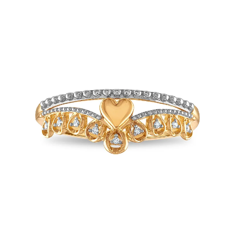 Diamond Accent Heart Ring in 10KT Yellow Gold