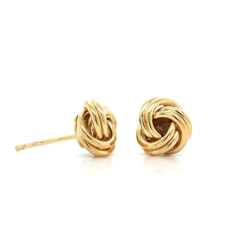 14K Yellow Gold Knot Stud Earrings