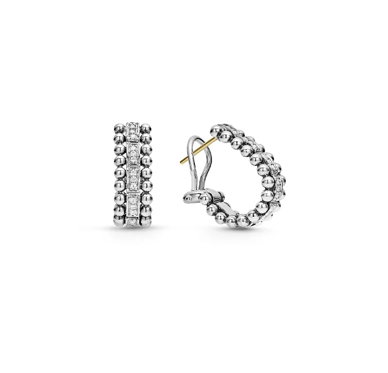 LAGOS Caviar Spark Beaded Diamond Hoop Earrings