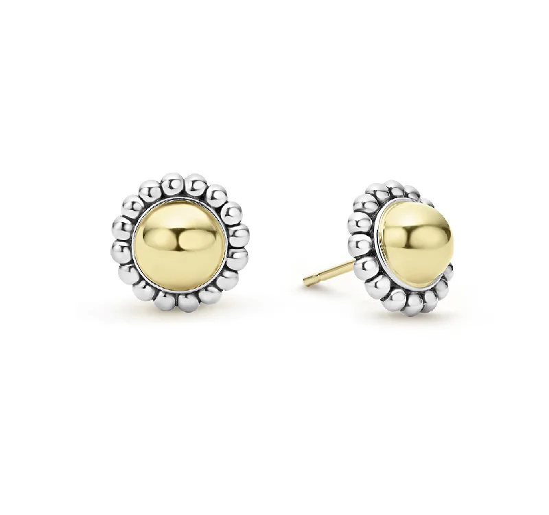 LAGOS High Bar Gold Caviar Stud Earrings