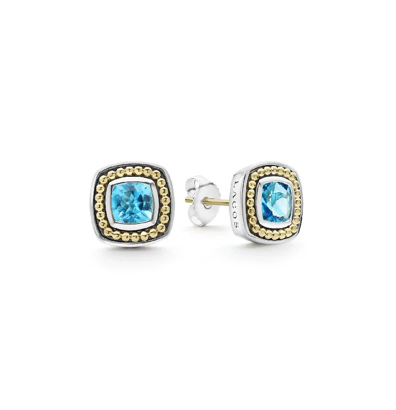 LAGOS Rittenhouse Swiss Blue Topaz Stud Earrings