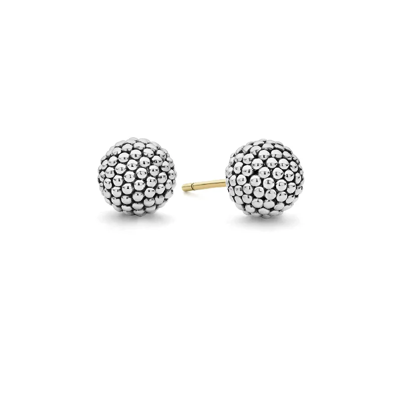 LAGOS Signature Caviar Beaded Silver Stud Earrings