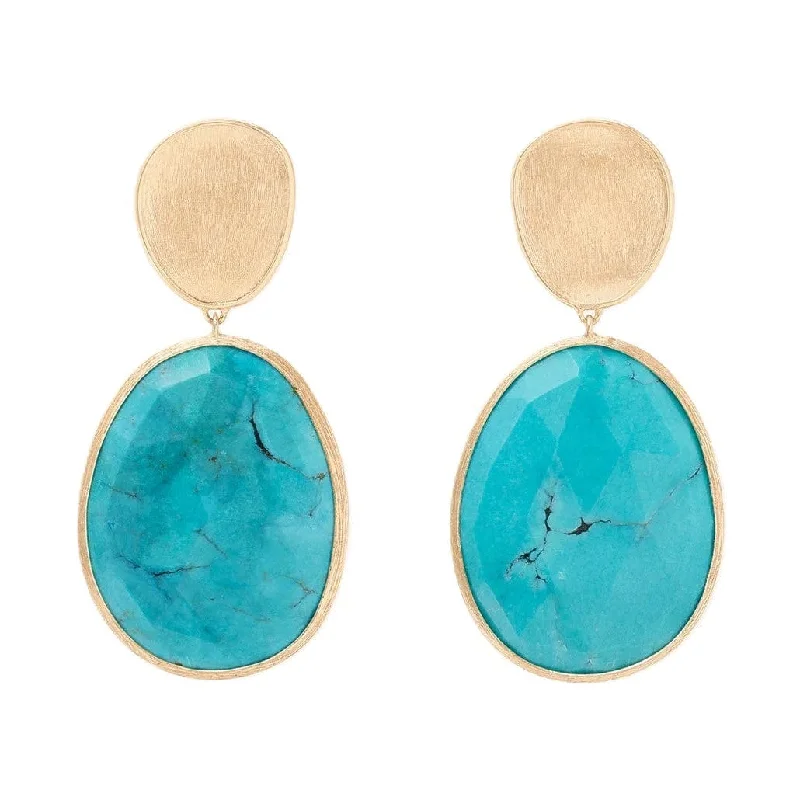 Marco Bicego 18K Yellow Gold Lunaria Turquoise Drop Earrings