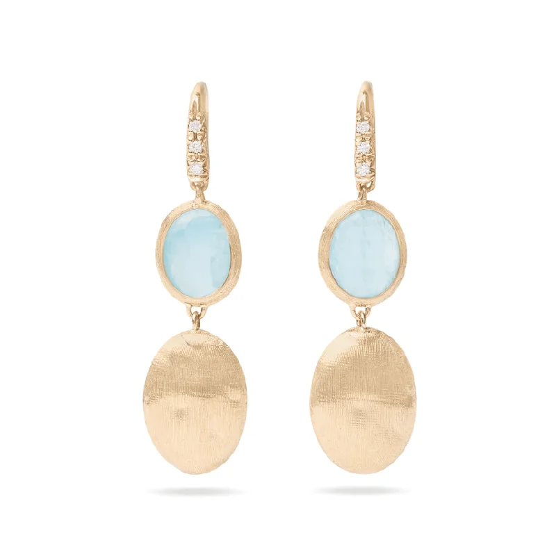 Marco Bicego Siviglia 18K Yellow Gold Aquamarine Drop Earrings