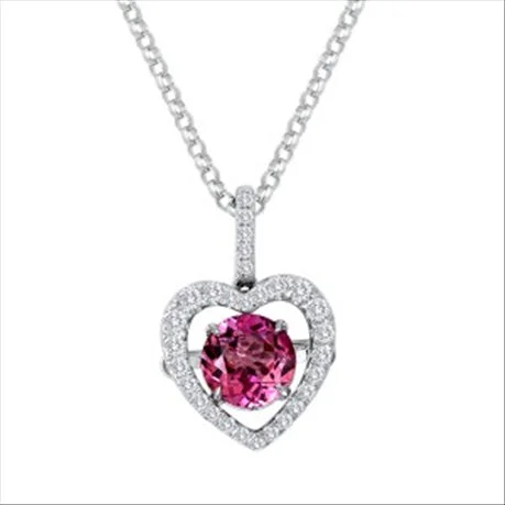 Pink Tourmaline & Diamond 18K Rhythm of Love Pendant