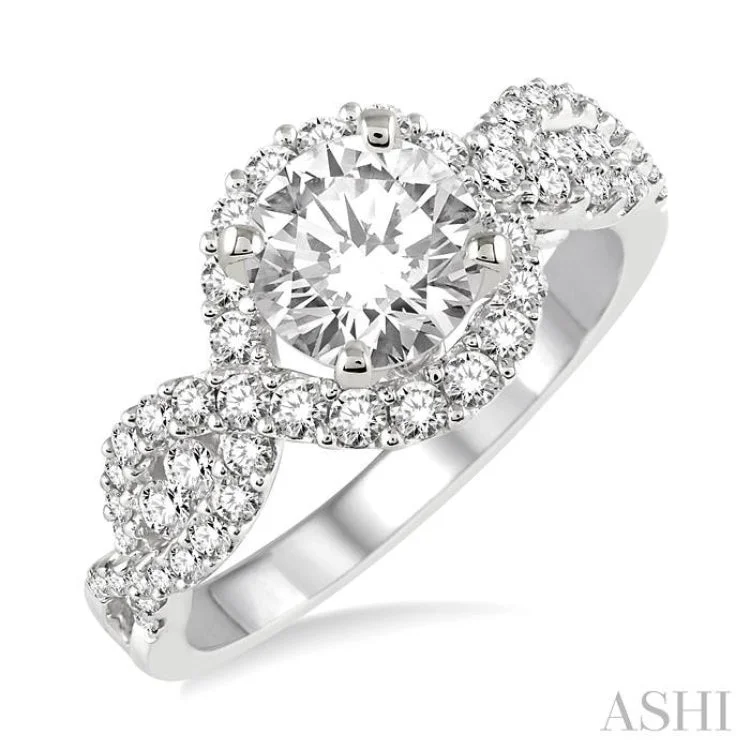 5/8 Ctw Diamond Semi-mount Engagement Ring in 14K White Gold