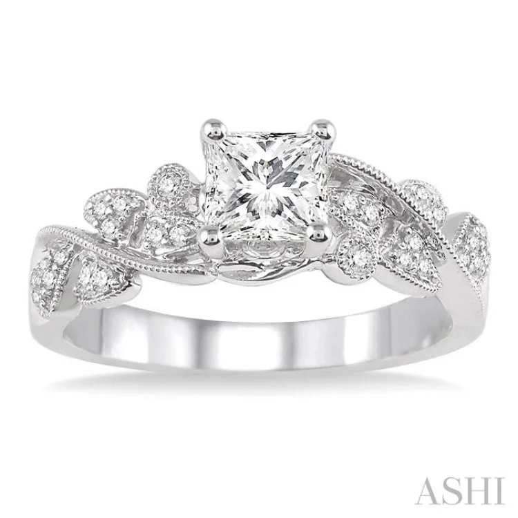 1/6 Ctw Diamond Semi-Mount Engagement Ring in 14K White Gold