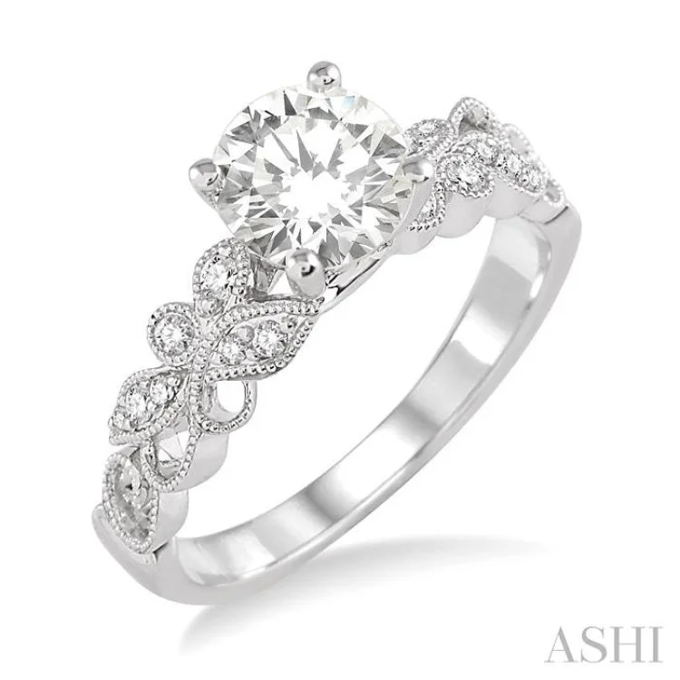 1/6 Ctw Diamond Semi-Mount Engagement Ring in 14K White Gold