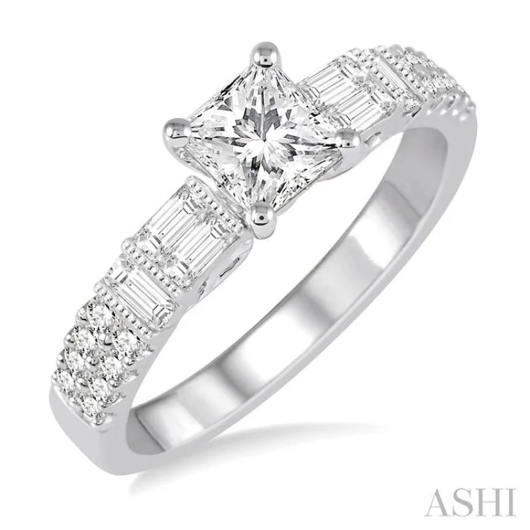 1/2 Ctw Diamond Semi-Mount Engagement Ring in 14K White Gold