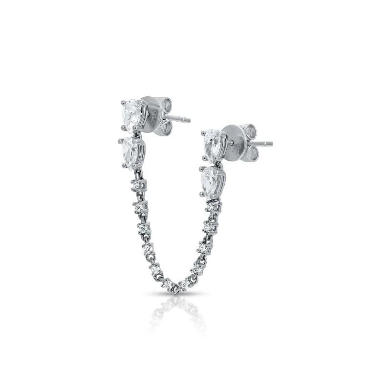 Anita Ko 18K White Gold Daphne Double Piercing Diamond Earring