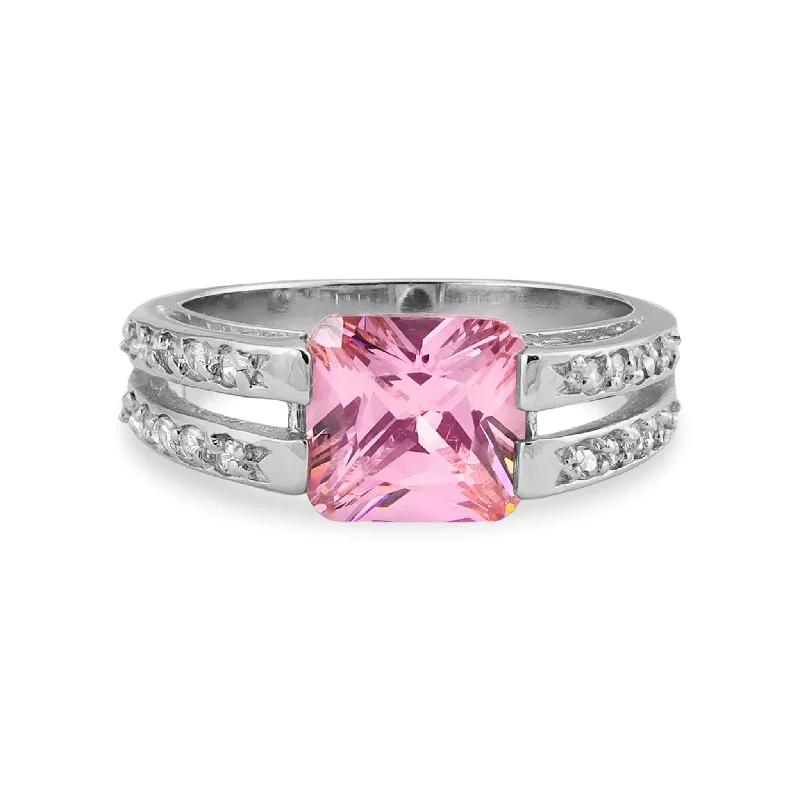 Sterling Silver Pink CZ Ring / SSR0181