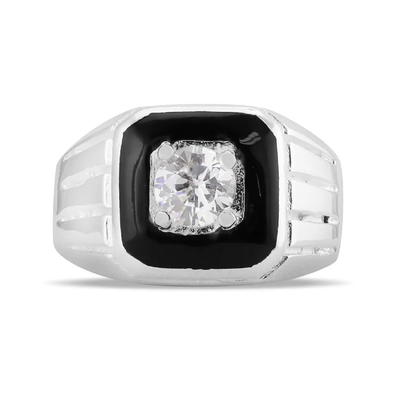 Sterling Silver Square CZ Ring / SSR0179