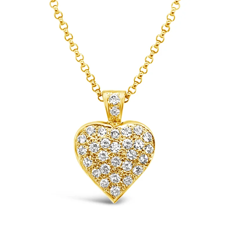 Yellow Gold Diamond Heart Necklace