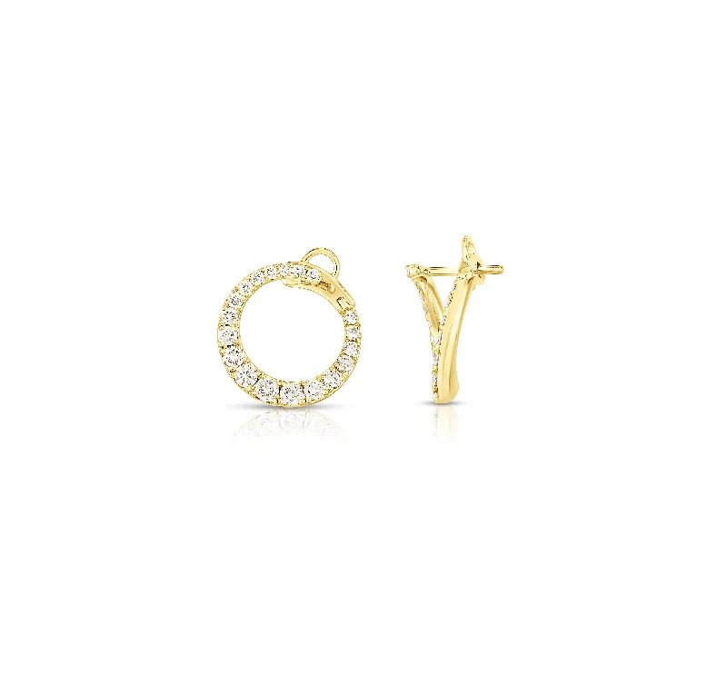 Sabel Collection Yellow Gold Round Diamond Open Circle Earrings