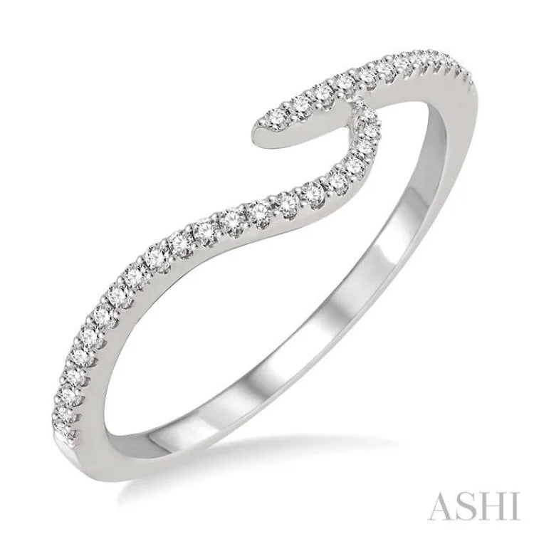 1/6 Ctw Round Cut Diamond Wedding Band in 14K White Gold