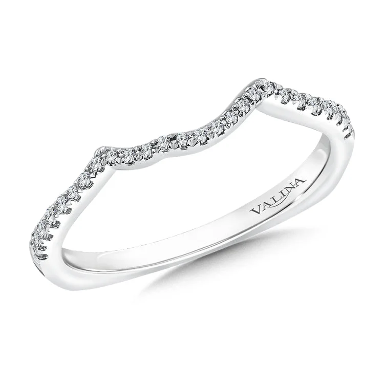 True fit matching diamond wedding band and a beautiful reminder of that special day for years to come.