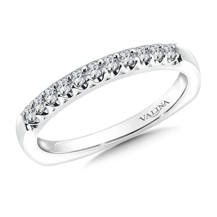 True fit matching diamond wedding band and a beautiful reminder of that special day for years to come.