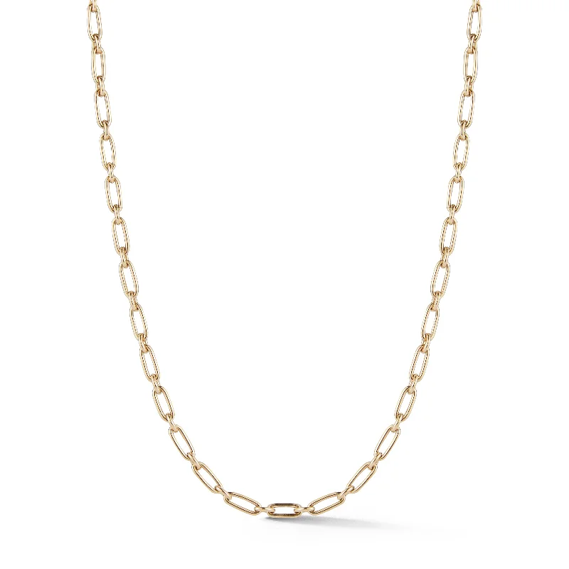 14K Gold Heavy Alternating Elongated Link Oscar Chain