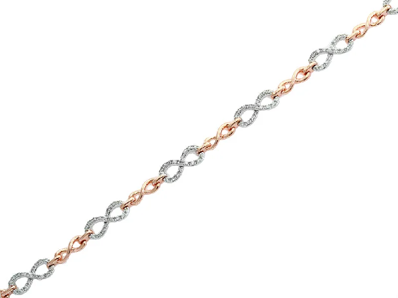 14kt. rose and white gold diamond Infinity Bracelet