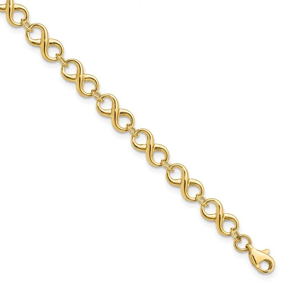 14Kt. Yellow Gold Infinity 7' Bracelet With Lobster Clasp