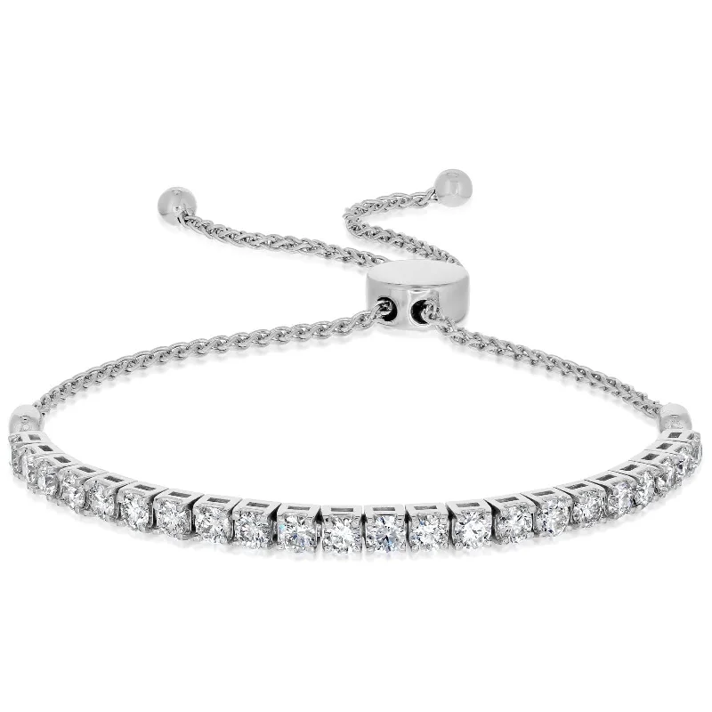 2 Carat Adjustable Diamond Tennis Bolo Bracelet