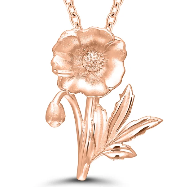 Bremer Jewelry 925 Rose Sterling Silver/Gold Plated August Birth Flower 