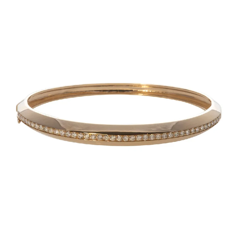 Diamond 14K Yellow Gold Beveled Bangle