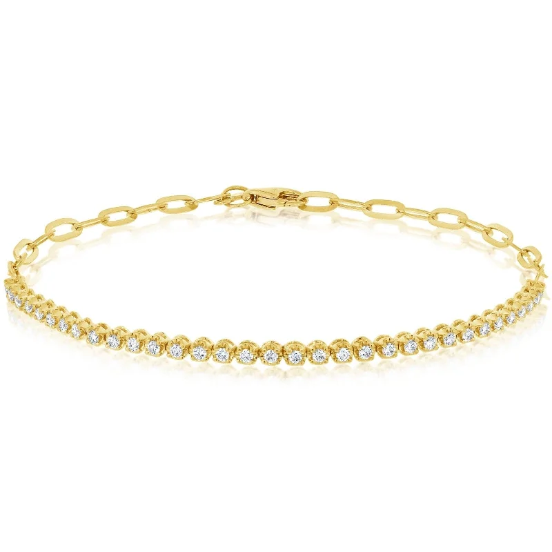 EF COLLECTION Diamond Segment Mini Link Bracelet