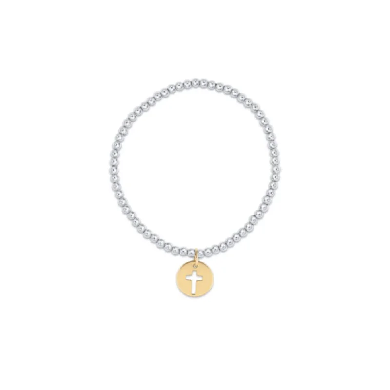 enewton Classic 3mm Sterling Bead Bracelet with Gold Disc Charm