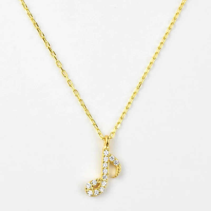 Gold Plated Music Note Necklace