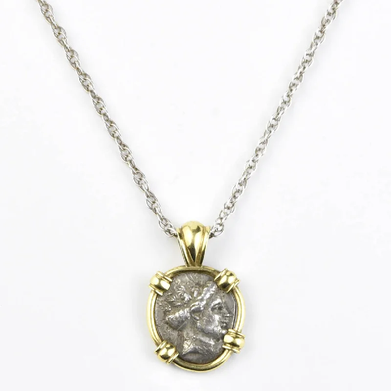 Head of Nymph Ancient Greek Coin Necklace