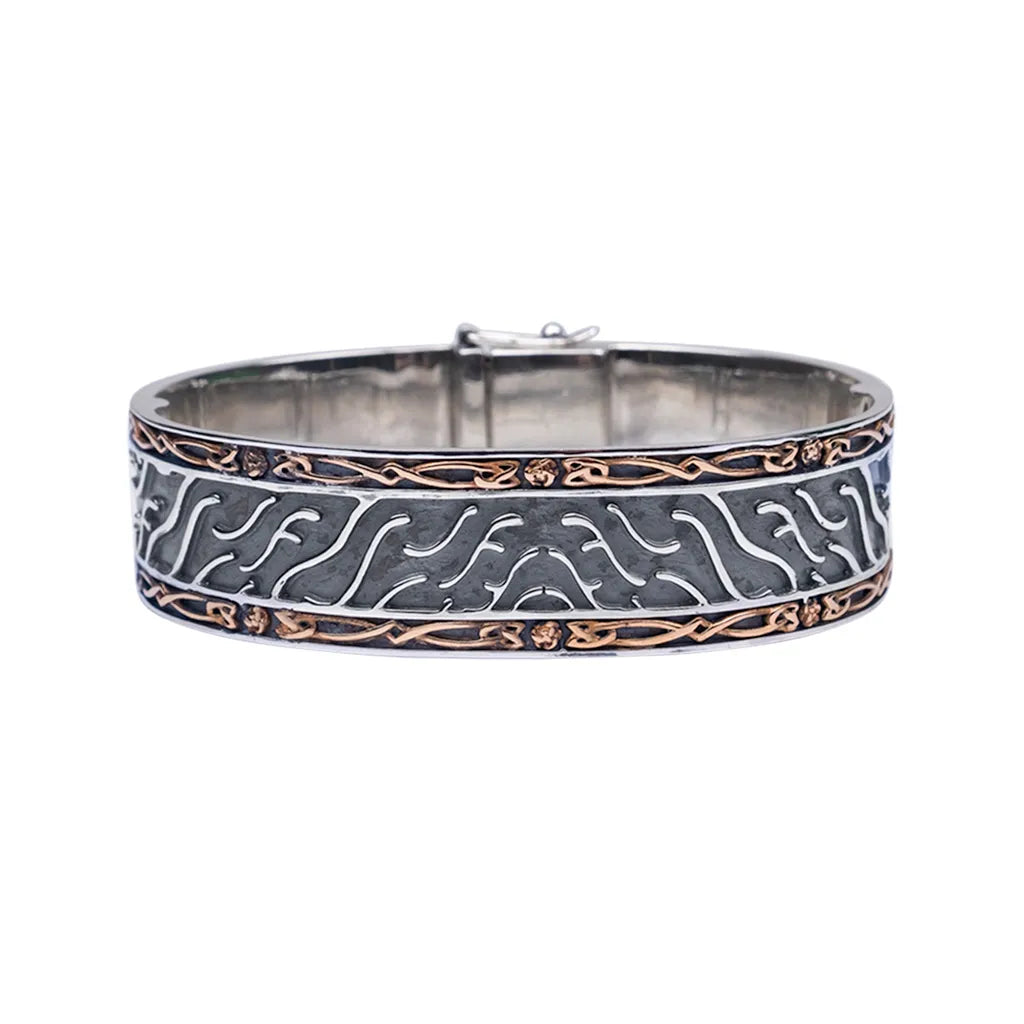 Keith Jack Sterling Silver Oxidizedl + Bronze Hinged Cuff Bracelet