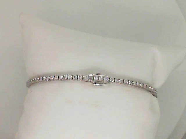 Lady's White 14 Karat Tennis Bracelet Length 7 With 86=2.00Tw Round G/H Si2 Rare & Forever Natural Diamonds