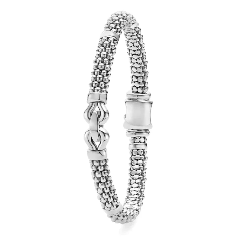 Lagos Derby Silver Caviar Buckle Bracelet