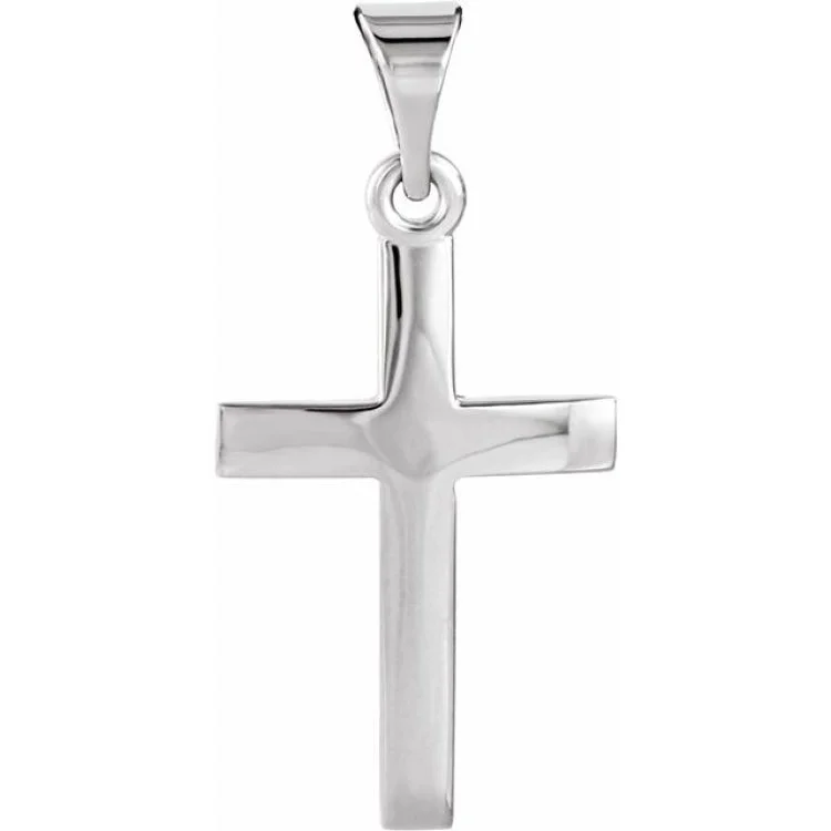 14K White 17x11.5 mm Cross Pendant