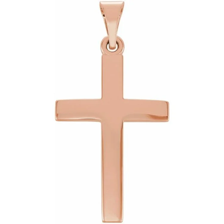 14K Rose 20x13.7 mm Cross Pendant