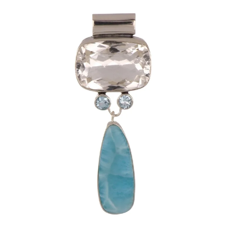 Larimar Pendant with Blue Topaz