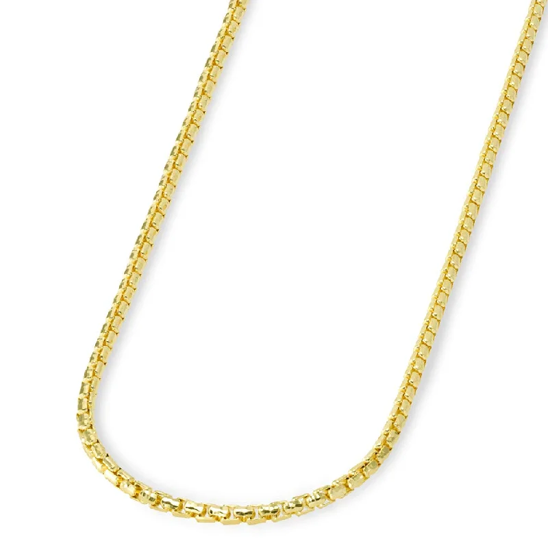 Solid 14k Yellow Gold or White Gold or Rose Gold 1.7mm Round Box Link Chain Necklace with Lobster Claw Clasp